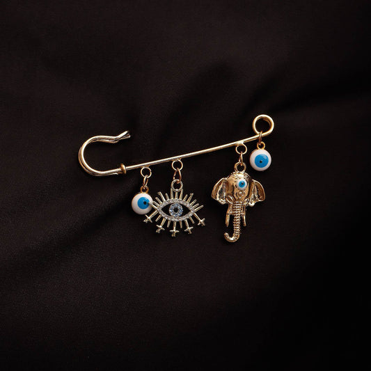 Spilla Ciondolo Occhio di Allah Geometrico da Donna, Accessorio di Moda in Lega Placcata