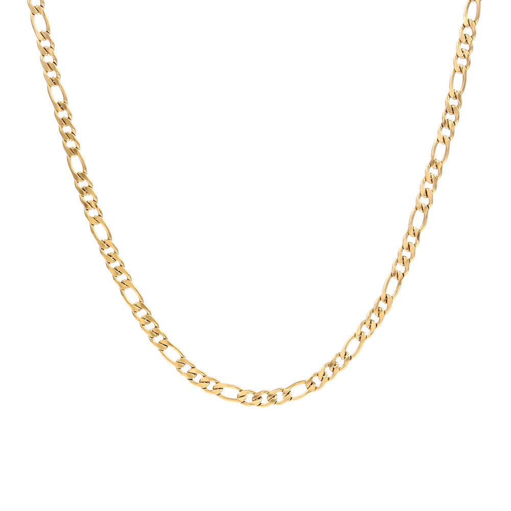 Collar de mujer de acero inoxidable Figaro geométrico de moda con acabado chapado
