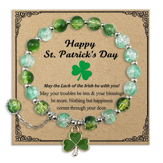 Minimalist Natural Agate Clover Bracelet with Adjustable Woven Design