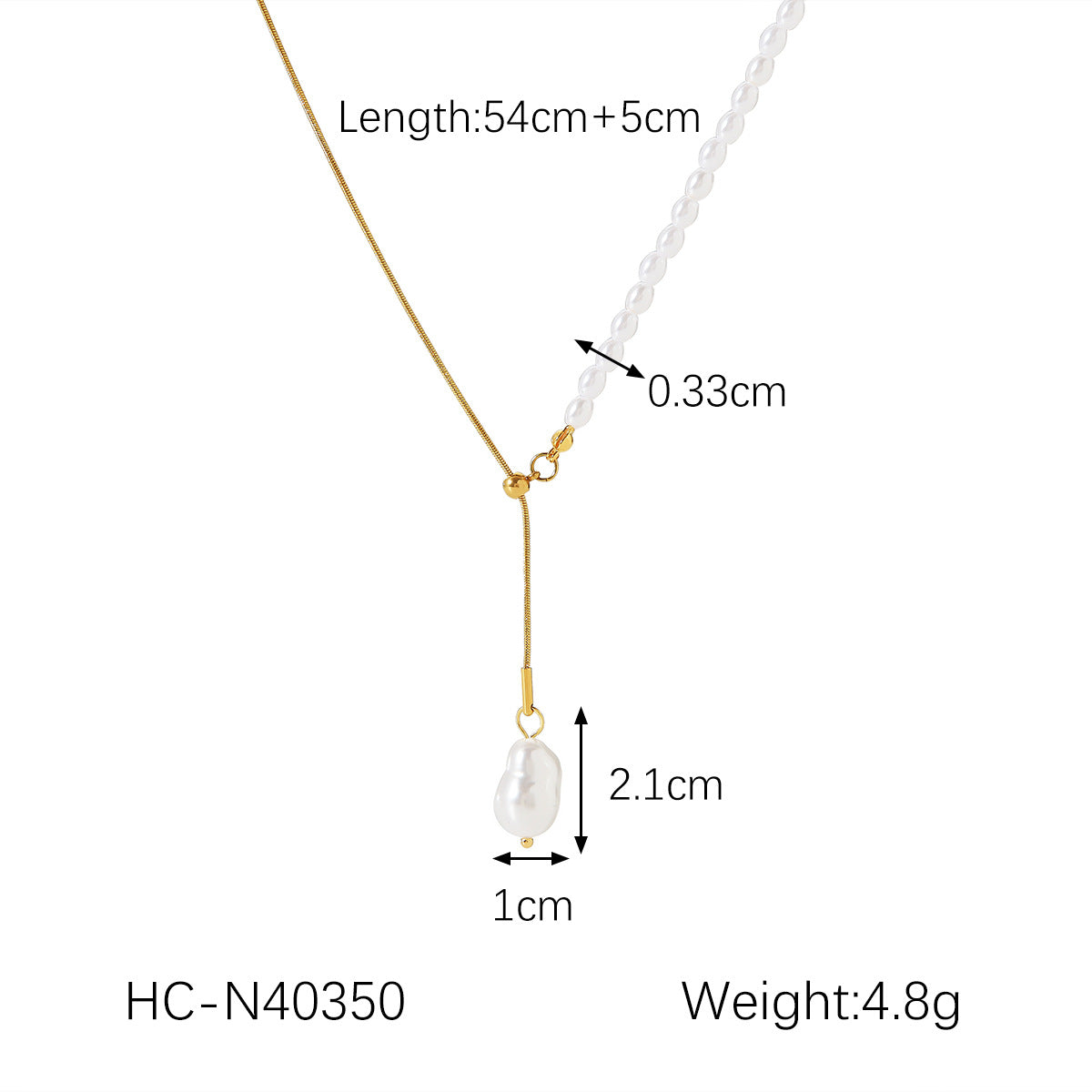Minimalist Geometric Pearl Pendant Necklace for Women with Stainless Steel Snake Chain and Electroplated Finish