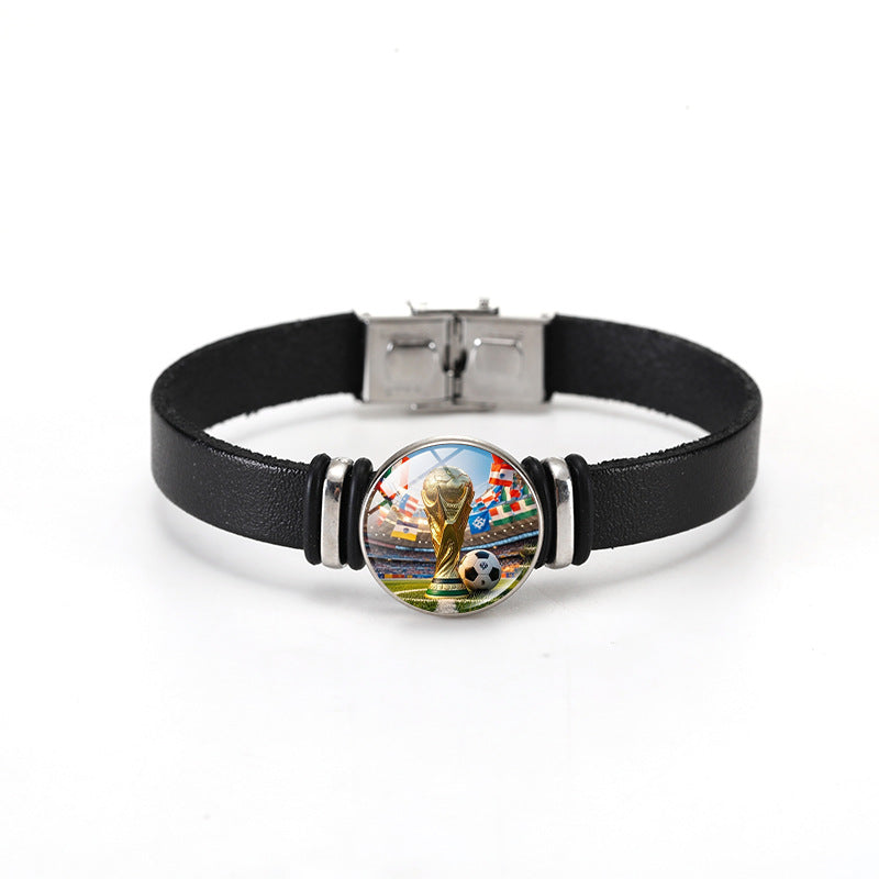 Casual Geometric Plated Leather Bracelet Unisex