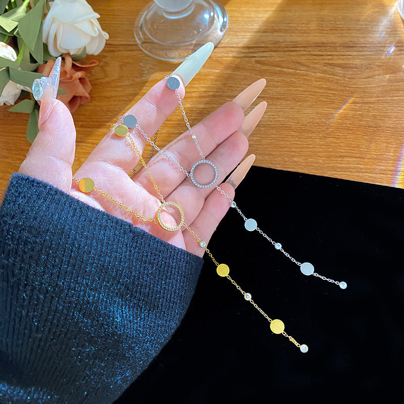 Sporty Casual Gold Plated Titanium Steel Necklace Unisex