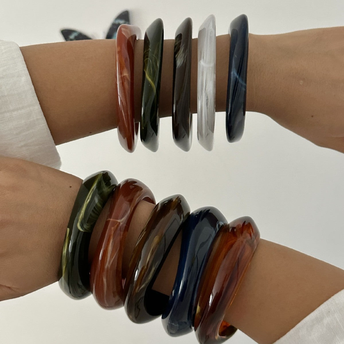 Vintage Minimalist Square Geometric Acrylic Drip Oil Gradient Bracelet