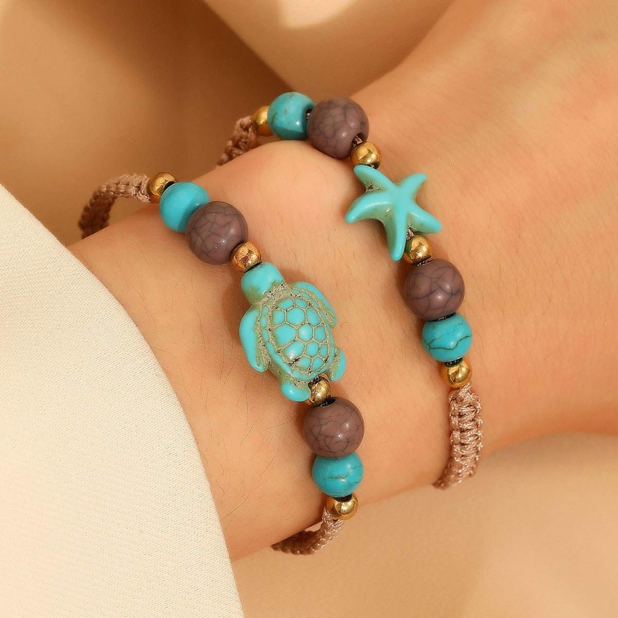 Casual Plated Animal Shape Shell Beaded Bracelet Unisex