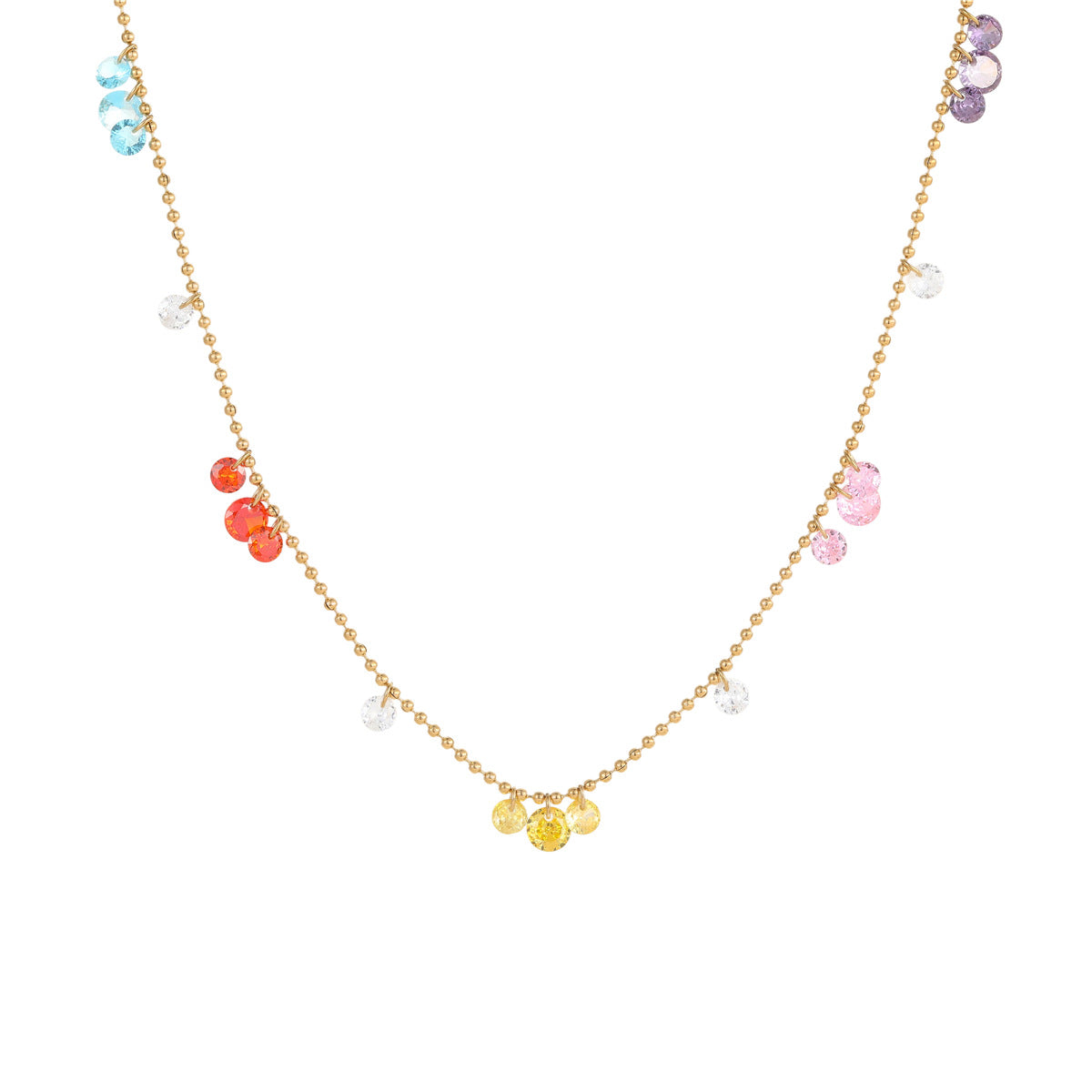 Collana da donna a clavicola minimalista geometrica in acciaio al titanio impreziosita da zirconia con placcatura in oro 18 carati