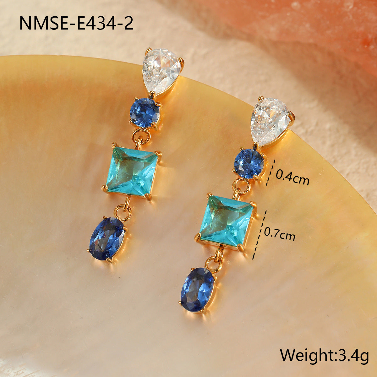 Minimalist Geometric Stainless Steel Earrings with Zircon Inlay for Women