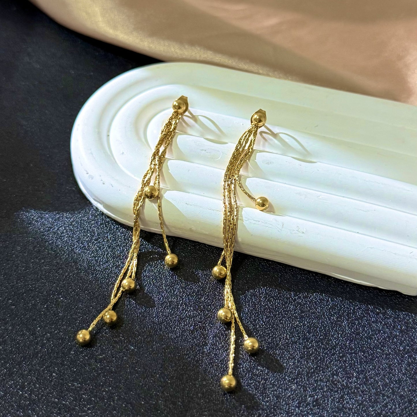 Elegant Stainless Steel Tassel Drop Earrings for Unisex