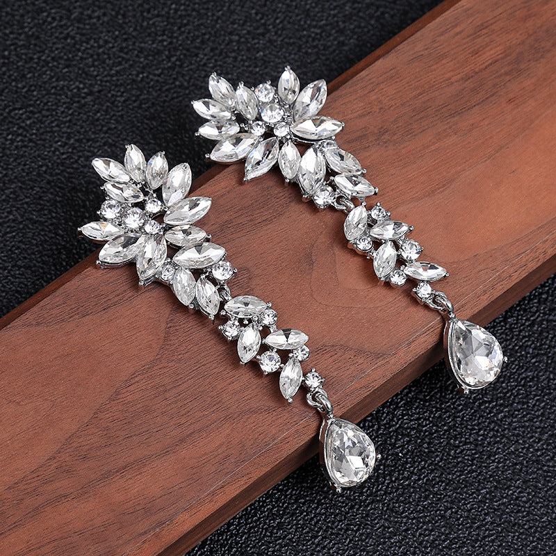 Fashionable Drip-Shaped Alloy Earrings with Plated Finish for Women Featuring Floral Leaf and Tree Motifs