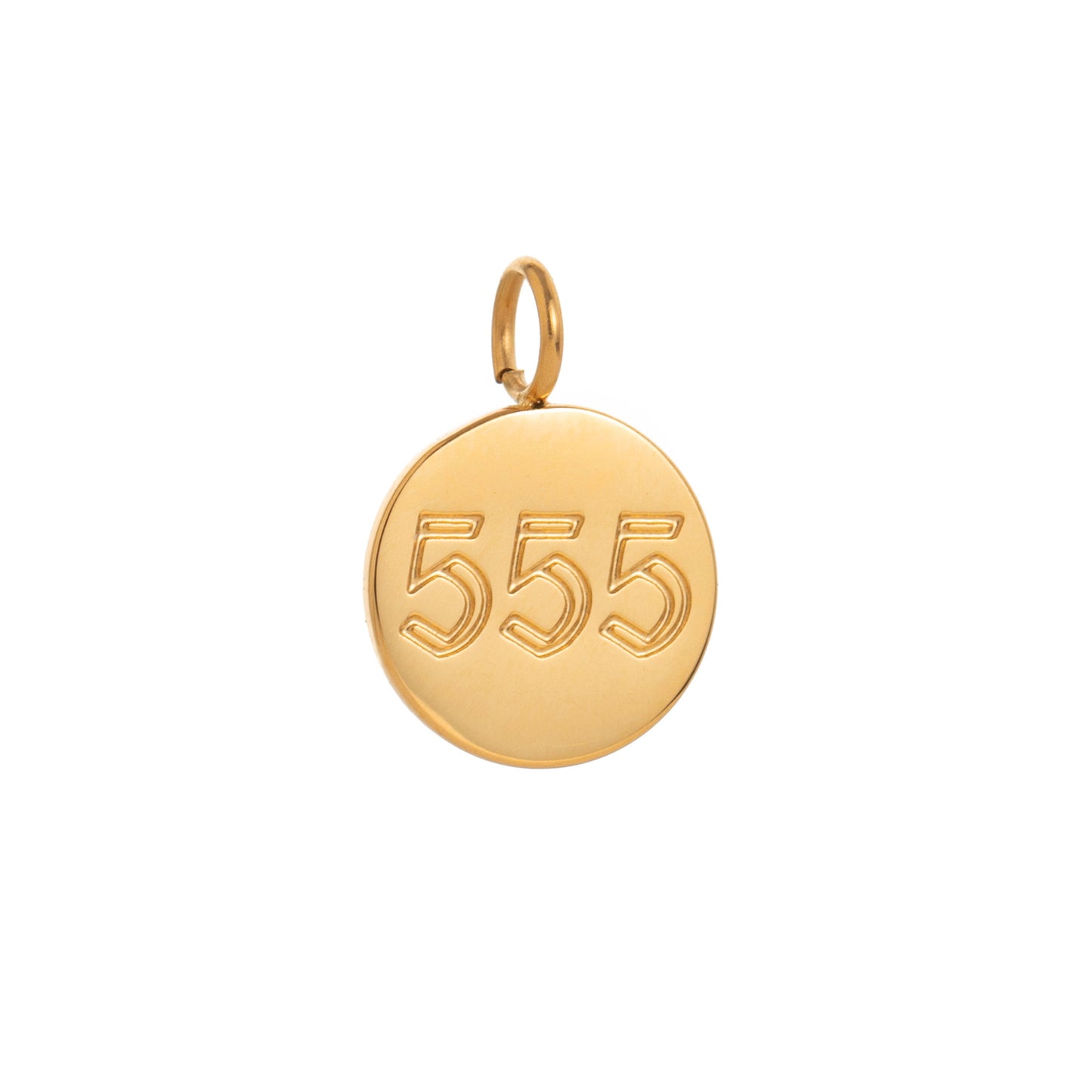 Minimalist 18K Gold Plated Stainless Steel Angel Number Letter Charm Bar with Cable Chain