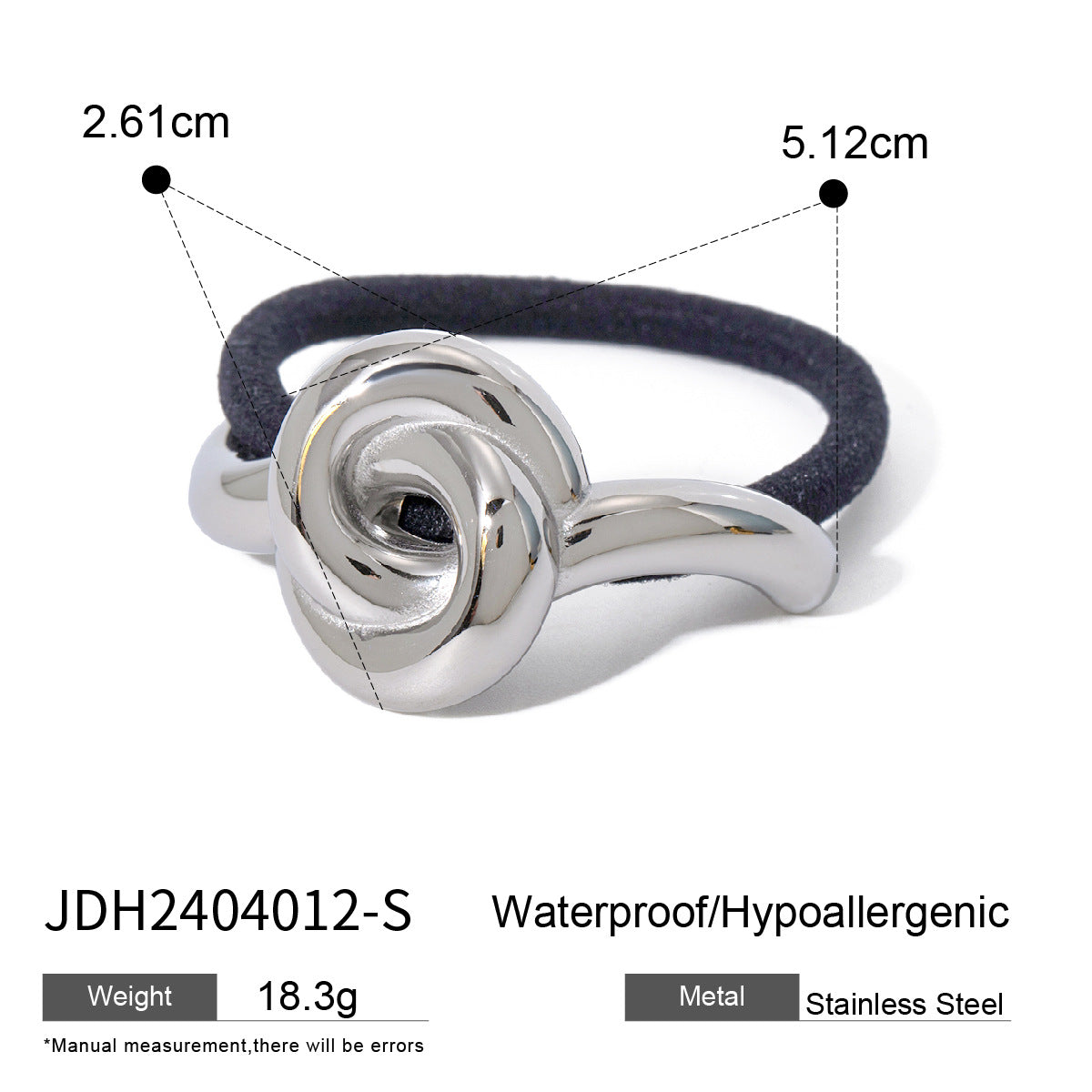 Minimalist Geometric Stainless Steel Hair Tie with Plated Finish for Ponytail