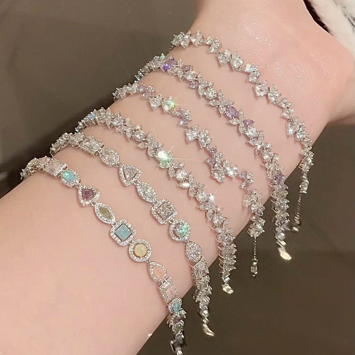 Elegant Gold Plated Brass Butterfly Floral Cubic Zirconia Bracelet for Women