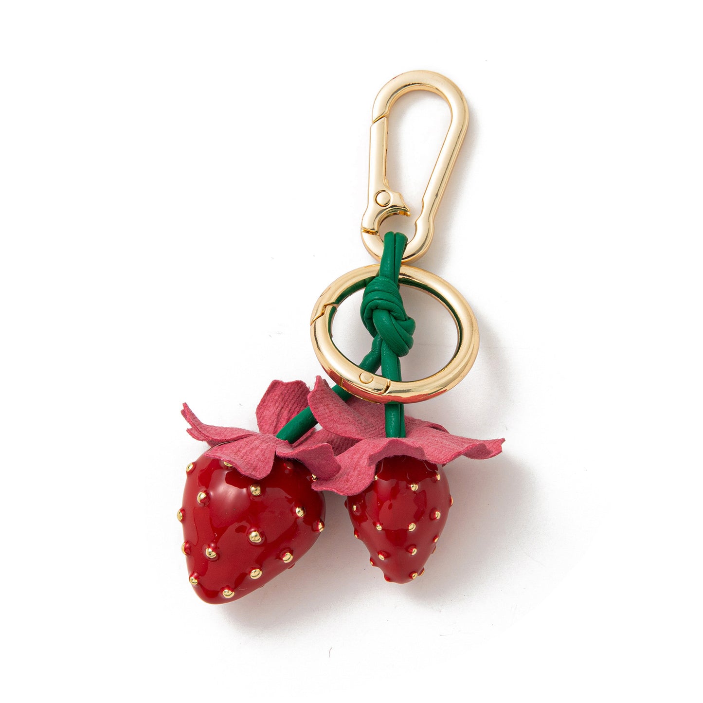 Geometric Heart Fruit Alloy Plated Bag Charm Keychain