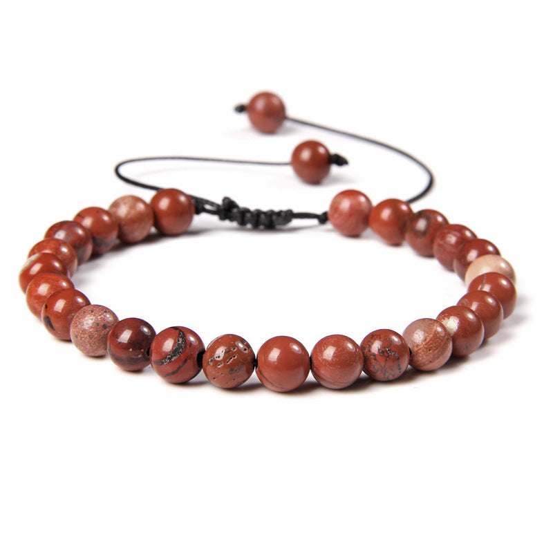 Sweet Sporty Geometric Natural White Crystal Stretch Bracelet 6mm Unisex Handmade Energy Bangle
