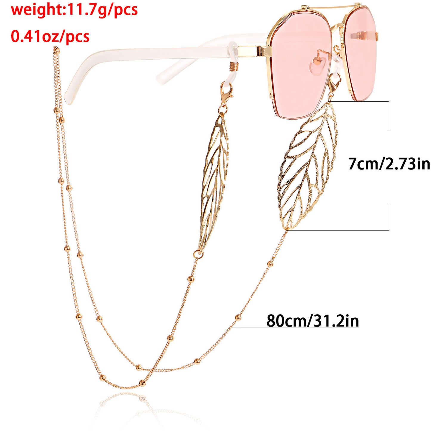Leaf Heart Shaped Alloy Mask Chain and Eyeglass Holder