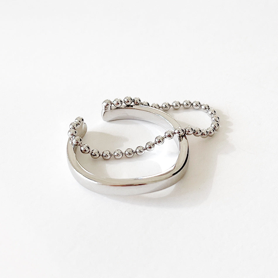 Anello da donna minimalista con intarsio lettera in argento sterling 925