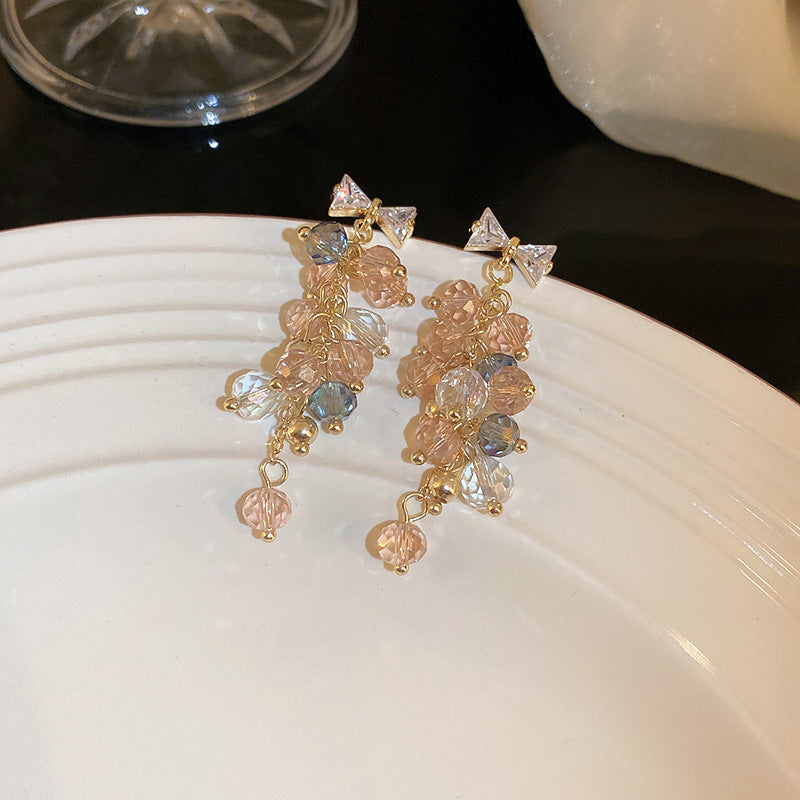 Orecchini in Stile Barocco a Forma Floreale con Strass e Perni in Acciaio Inossidabile per Donna