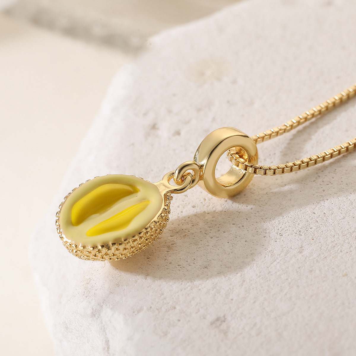 Minimalist 18K Gold Plated Brass Geometric Drip Oil Cubic Zirconia Pendant Necklace for Women