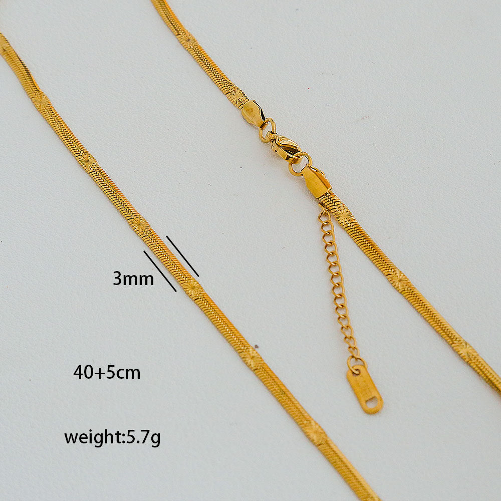 Ciondolo da donna con nappa, catena serpentina placcata in acciaio inossidabile, geometrico minimalista