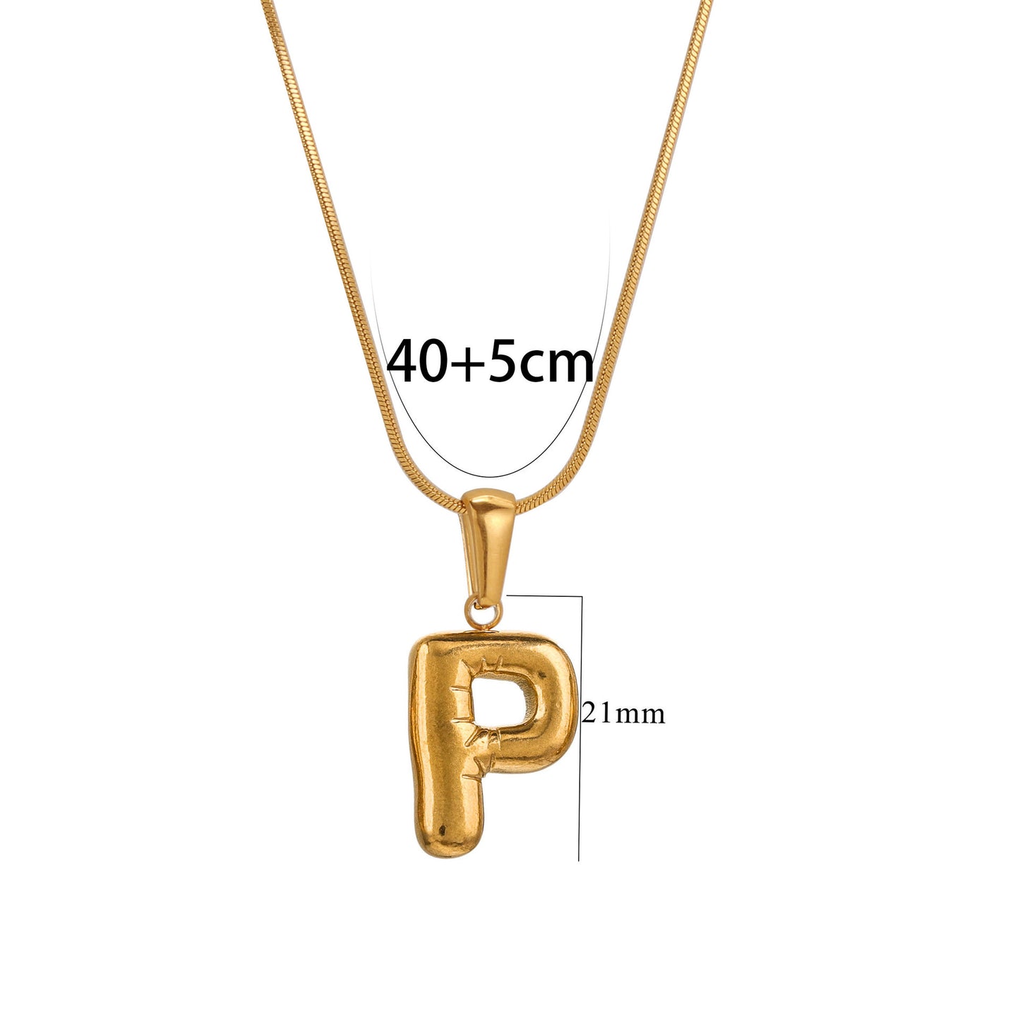 Collana con Pendente Rotondo Minimalista con Lettera per Donna e Uomo Acciaio Inossidabile con Placcatura in Oro 18K Design Geometrico Lucidato Ispirato ai Palloncini