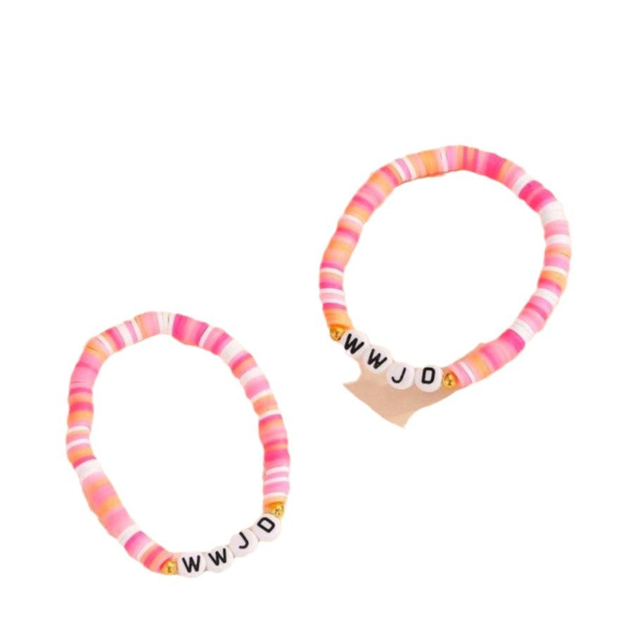 Fashion Handmade Geometric Letter Polymer Clay Acrylic Bracelet Unisex