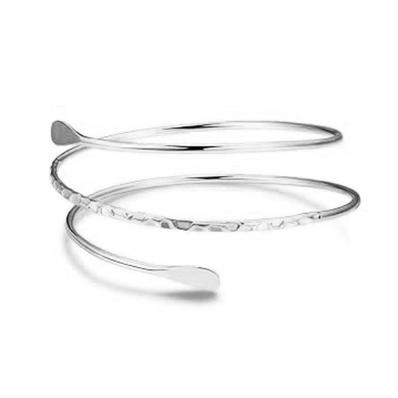 Geometric Leaf Design Plated Iron Arm Cuff Bracelet Set with Tassels