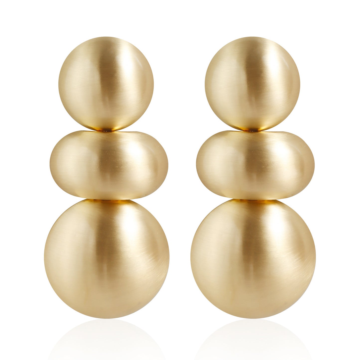 Vintage Geometric Round Stud Earrings in Zinc Alloy with Electroplated Finish for Women