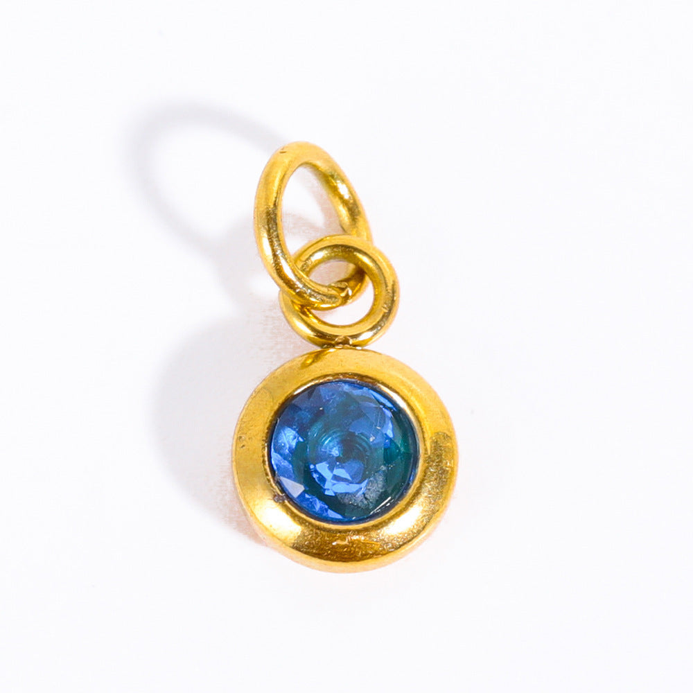 Vintage French Rose Flower Pendant Necklace 18K Gold Plated Titanium Steel Double Layer Beaded Chain