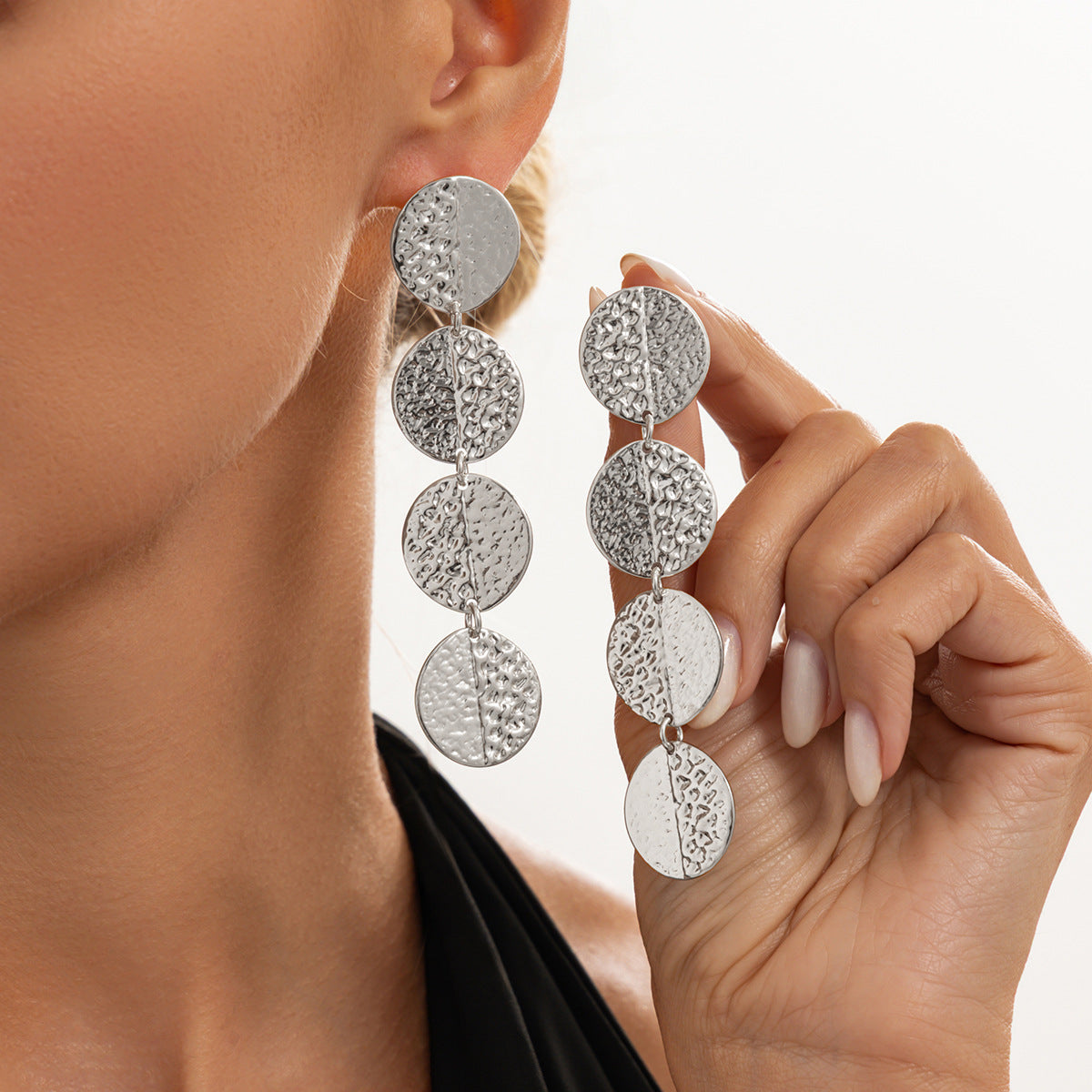 Minimalist Luxury Geometric Rhombus Plated Iron Earrings for Women