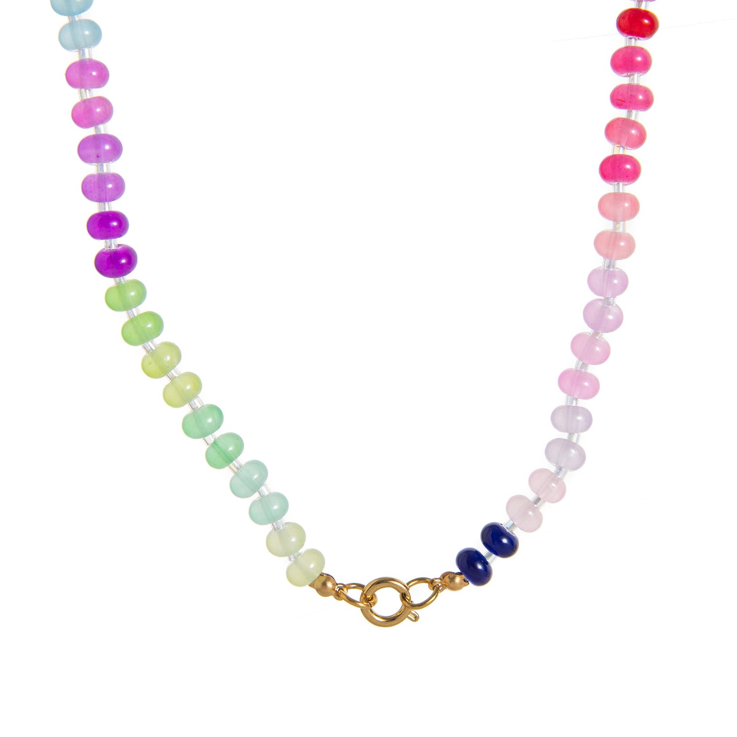 Colorful Geometric Round Pendant Stainless Steel Plated Necklace for Women DIY Charm Bar