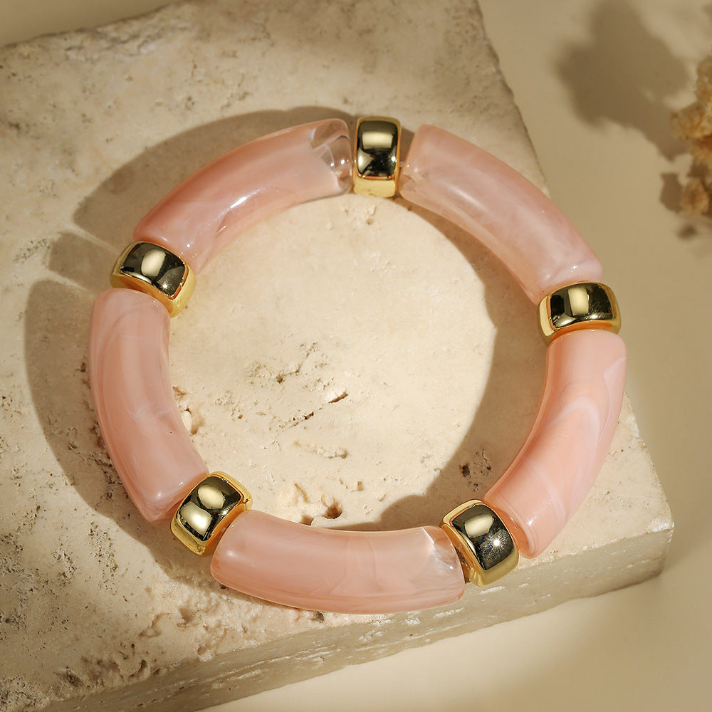 Geometric Marble Texture Acrylic Bracelet