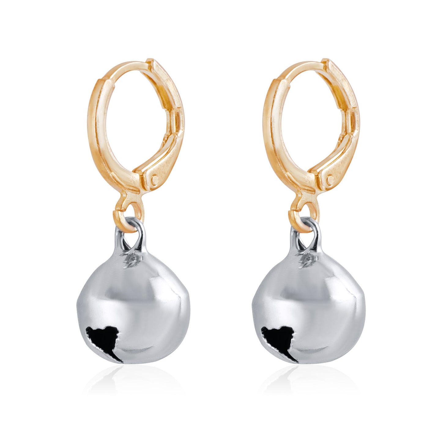 Geometric Christmas Bell Earrings for Women and Men with Plated Metal Finish