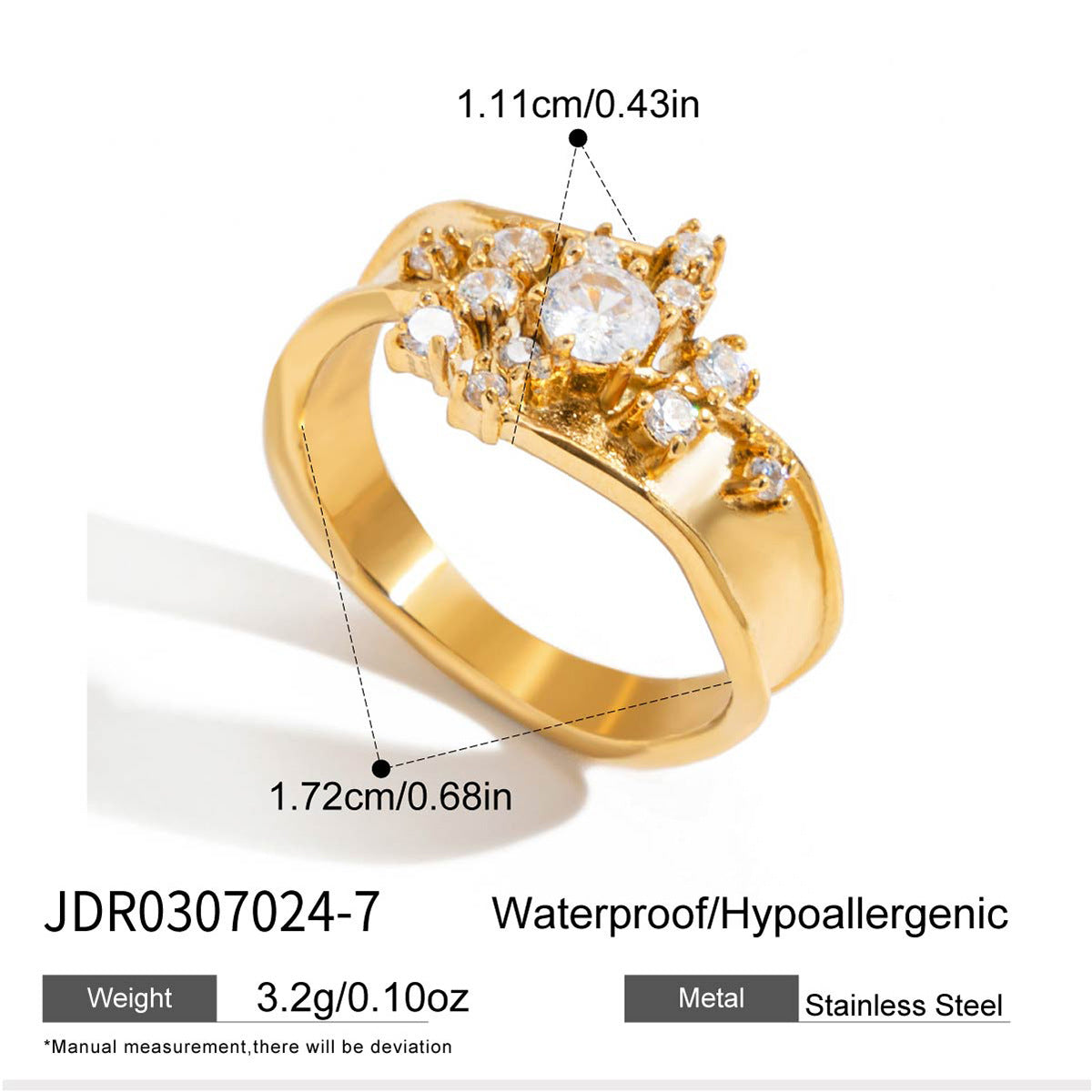 Anello da donna in acciaio al titanio geometrico goffrato pizzo con finitura placcata, accessorio di moda in acciaio inossidabile