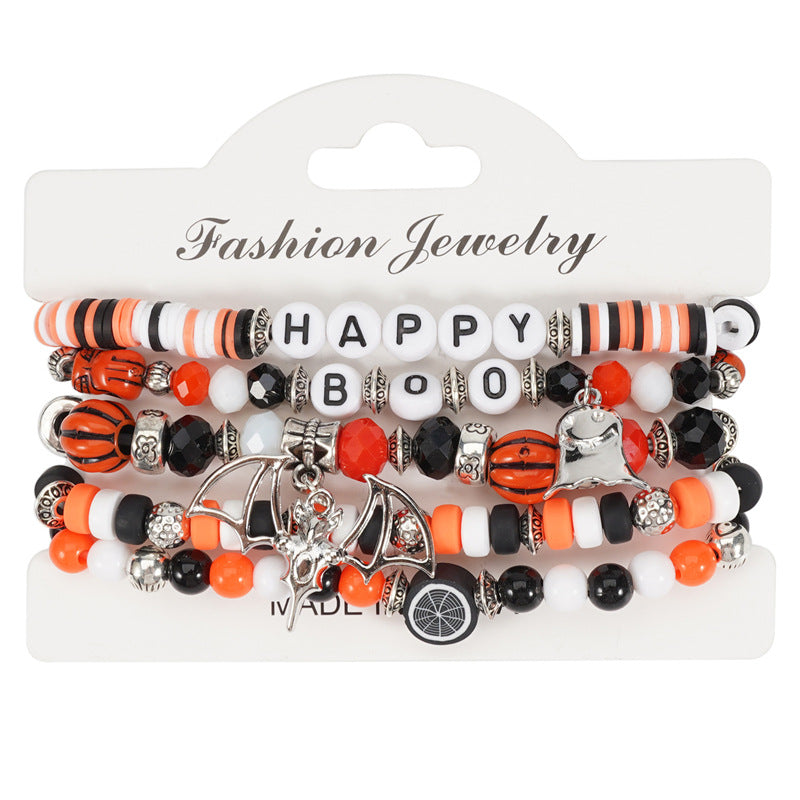 Juego de pulseras de cuentas con letras unisex casuales con colgante, pulsera de moda electrochapada de aleación para recuerdo de viaje