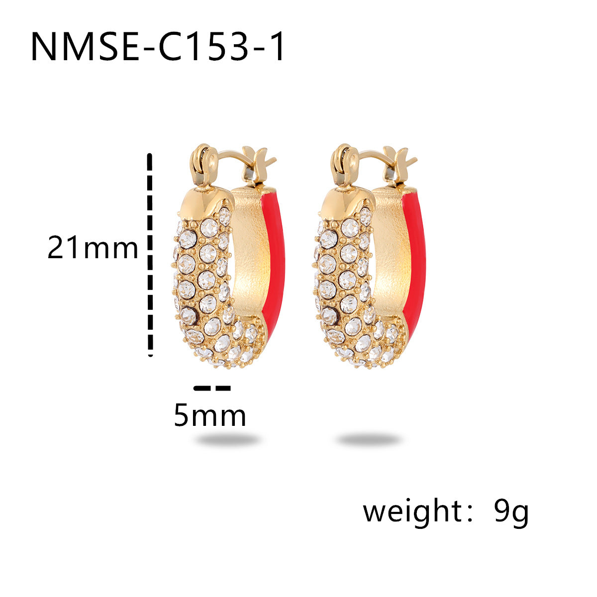 Elegantes Pendientes de Acero Inoxidable de Titanio Esmaltado con Incrustaciones de Pedrería Geométrica de Inspiración Francesa para Mujer, Ropa de Oficina de Moda de Lujo Estilo Palacio