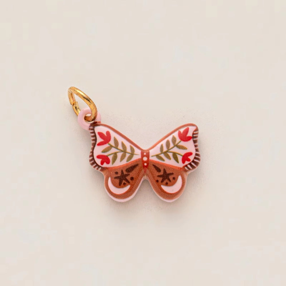Minimalist Alloy Animal Butterfly Heart Fruit Charm Bar for Bag Keychain