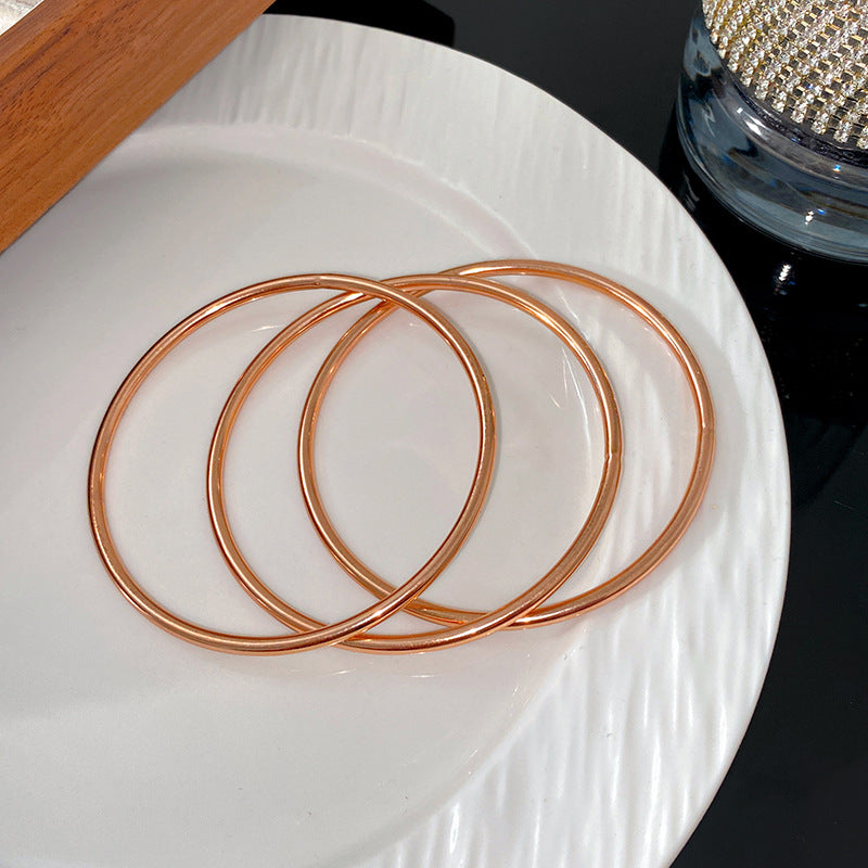 Minimalist Polished Geometric Titanium Steel Bangle Bracelet