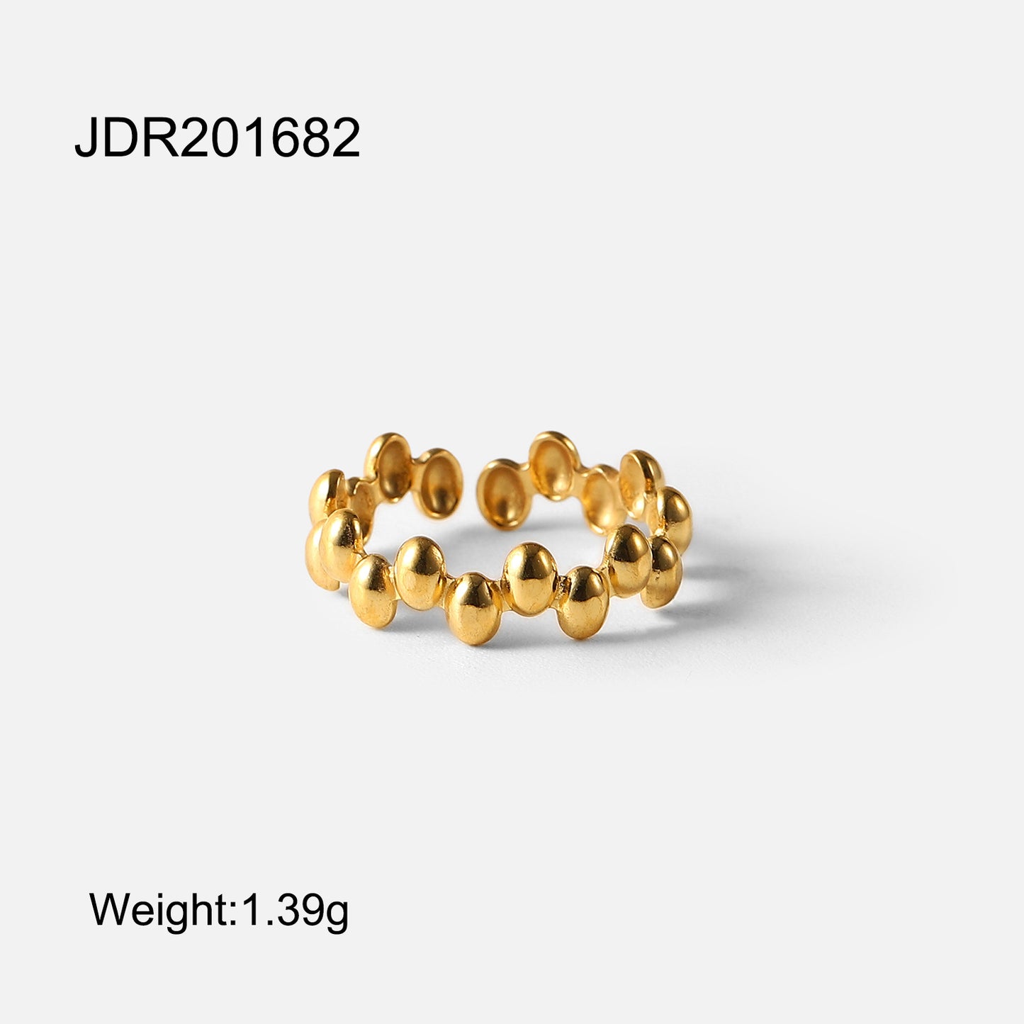 Anello geometrico in acciaio inossidabile da donna con placcatura in oro 18 carati e accenti di zirconi, accessorio di moda lussuoso e minimalista