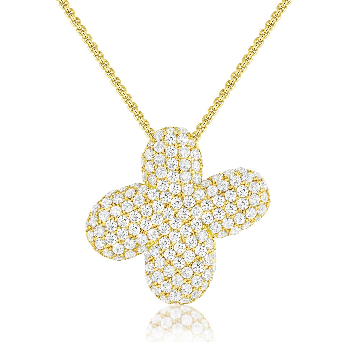Luxury Elegant Gold Silver Plated Brass Letter Pendant Necklace with Cubic Zirconia for Women