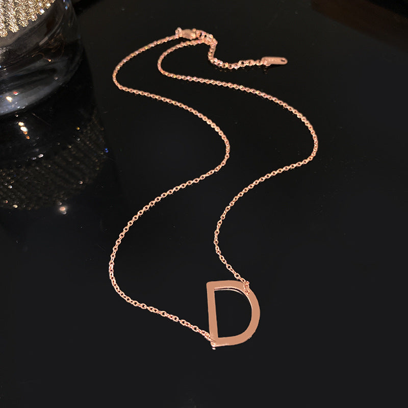 Streetwear Letter Cubic Zirconia Plated Titanium Steel Necklace for Unisex
