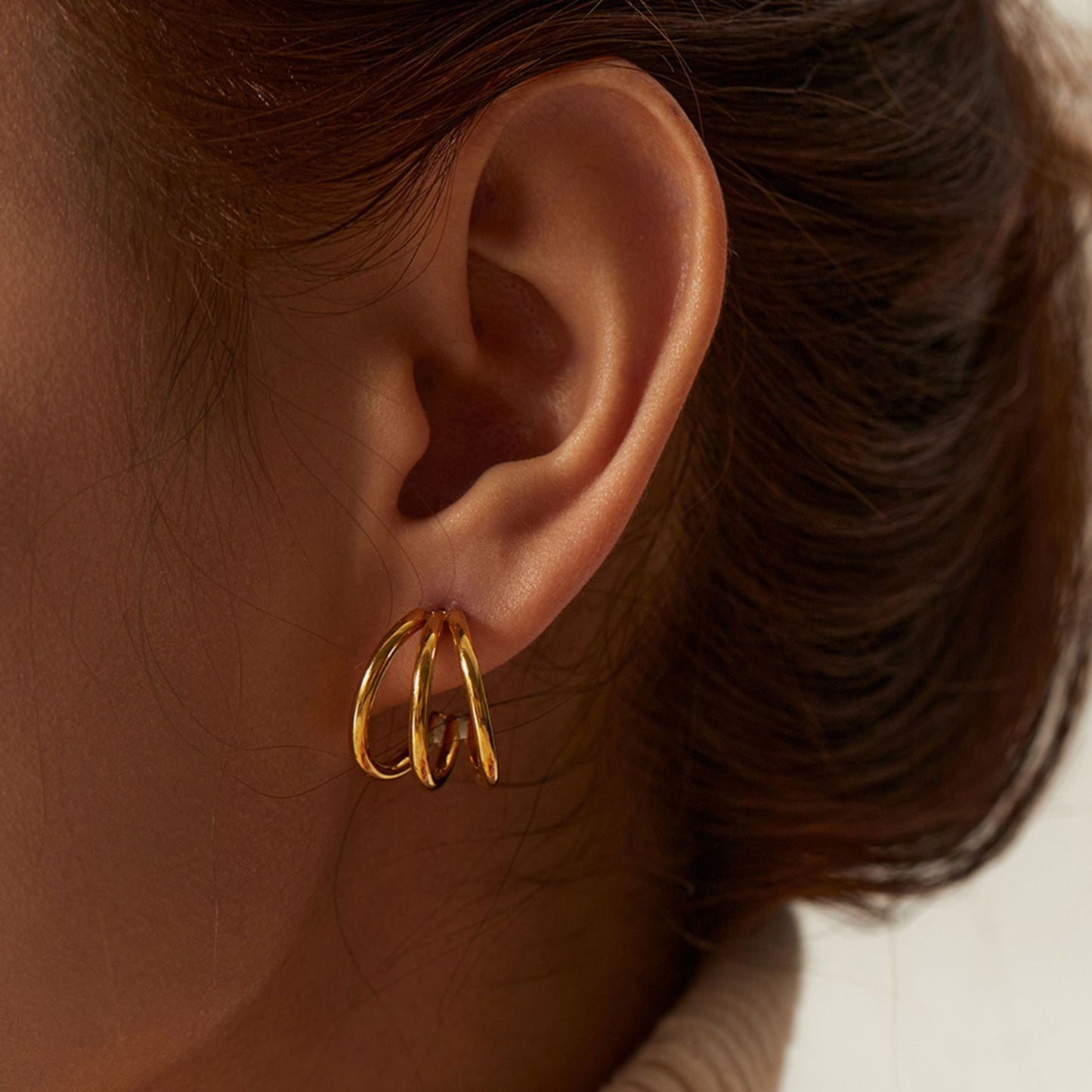 Minimalist Geometric Stainless Steel Stud Earrings with Titanium Steel Posts for Women