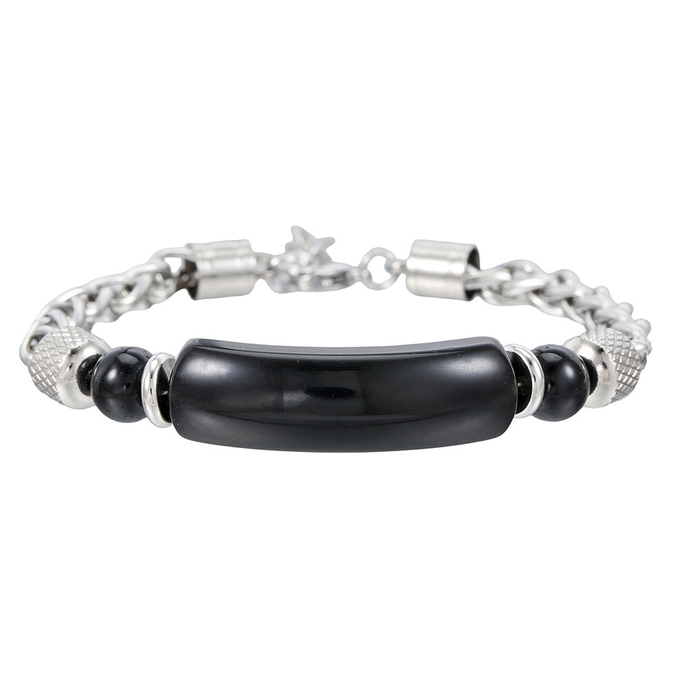 Vintage Geometric Stainless Steel Turquoise Bracelet for Men and Women