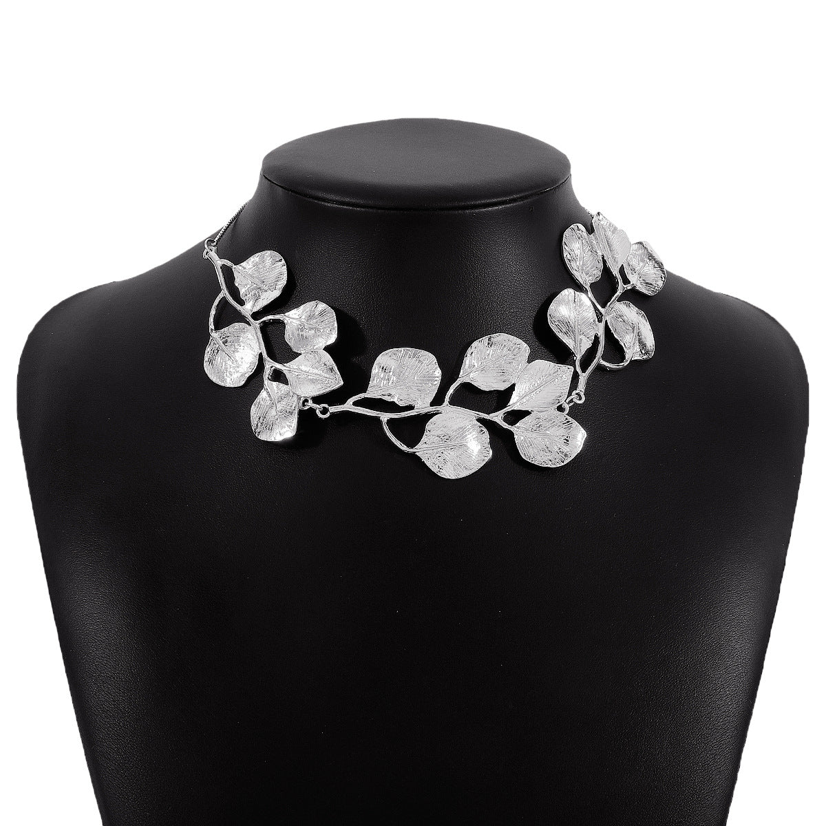 Collana Girocollo Floreale Vintage da Donna in Lega con Design Geometrico e Finitura Elettroplaccata