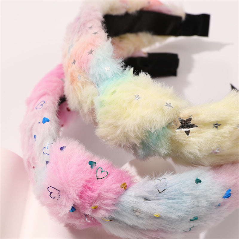Set di Cerchietti per Bambine a Forma di Stella e Cuore in Velluto, per Bambine dai 3 ai 10 Anni