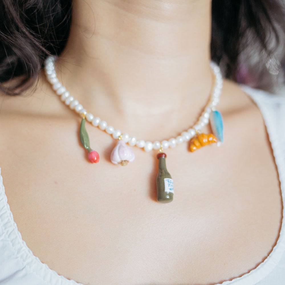 Bracciale da donna casual con charm a forma di frutta in acciaio inossidabile e catena a cavo placcata oro 18 carati