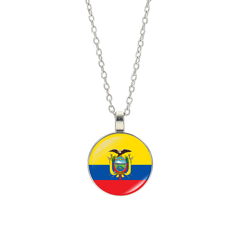 Sporty Geometric Alloy Plated Necklace with Crystal Pendant Unisex Cable Chain