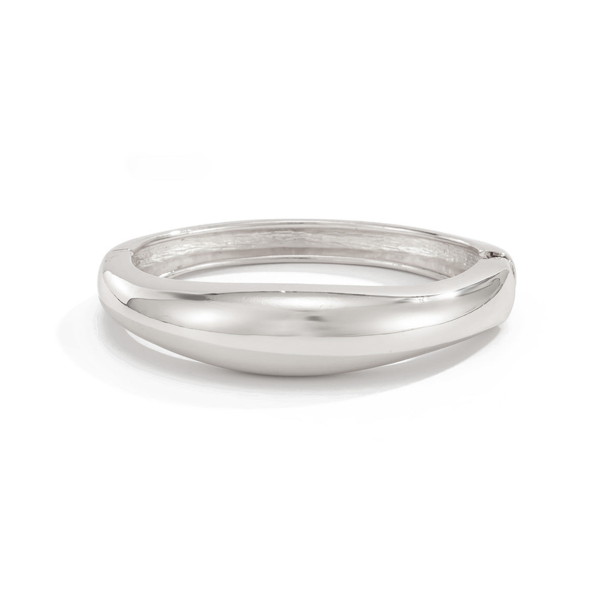 Exaggerated Geometric Oval Plated Alloy Bangle Bracelet