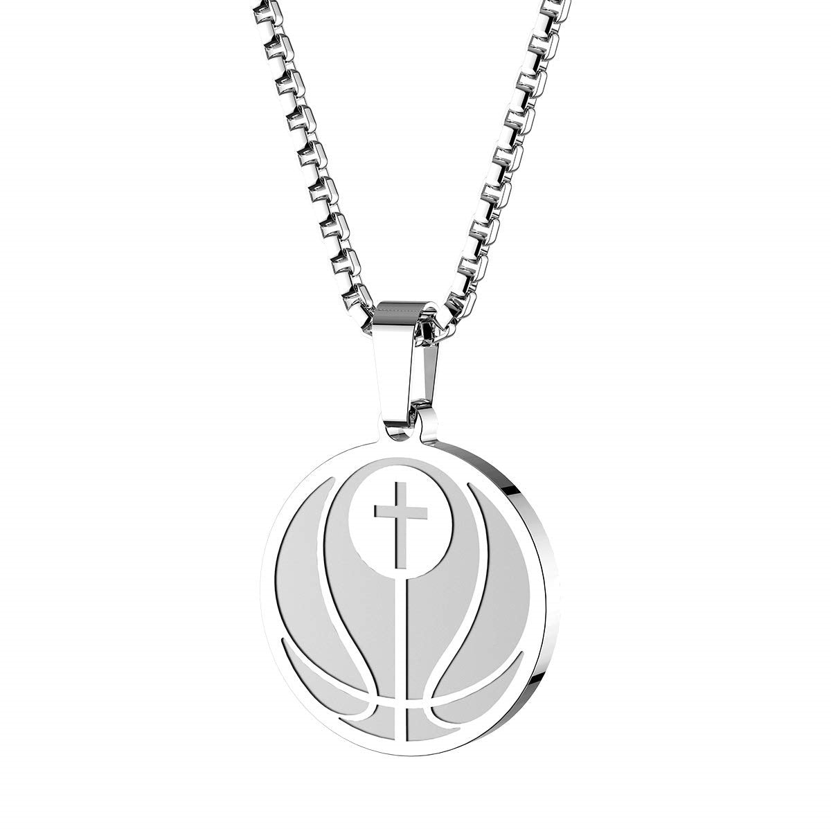 Minimalist Geometric Stainless Steel Pendant Necklace with Titanium Steel Charm and Electroplated Finish for Unisex Sports Style