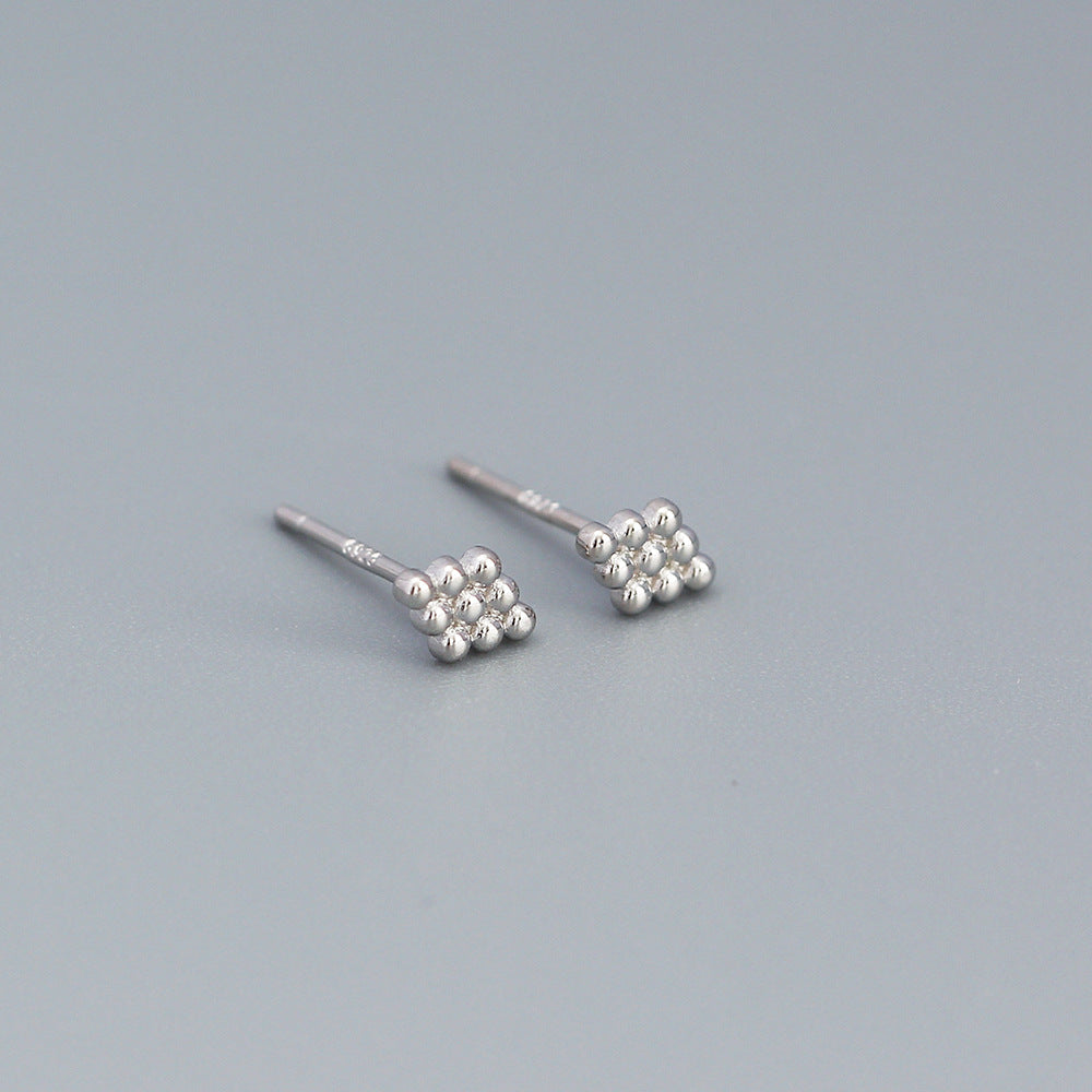Orecchini a perno con pois geometrici in argento sterling 925, placcati, minimalisti e graziosi