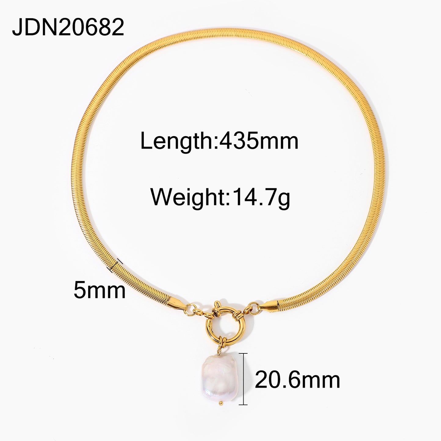 Sweet Geometric Stainless Steel Plated Necklace with Titanium Steel Pearl Pendant for Women