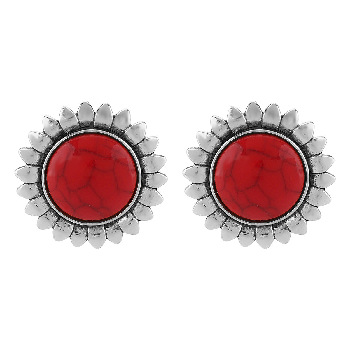 Collana vintage da donna in lega con intarsi turchesi a motivi floreali geometrici e finitura placcata oro